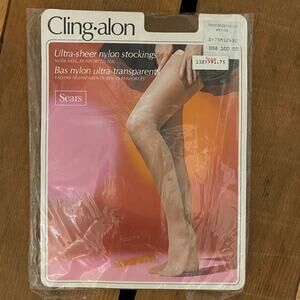 Cling-alon Ultra Sheer Nylon Thigh High Stockings  Petite